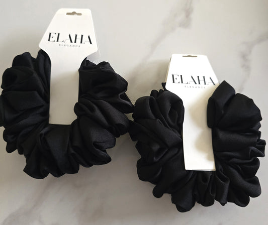 Black Satin Scrunchie